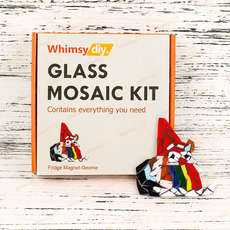 Whimsy DIY Fridge Magnet- Gnome Glass Mosaic Kit Puzzles