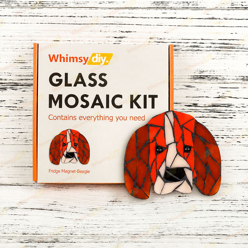 Whimsy DIY Fridge Magnet- Beagle Glass Mosaic Kit Puzzles