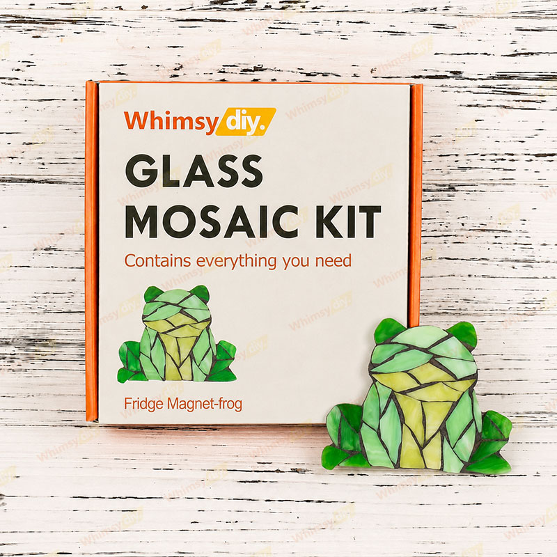 Whimsy DIY Fridge Magnet- Frog Glass Mosaic Kit Puzzles