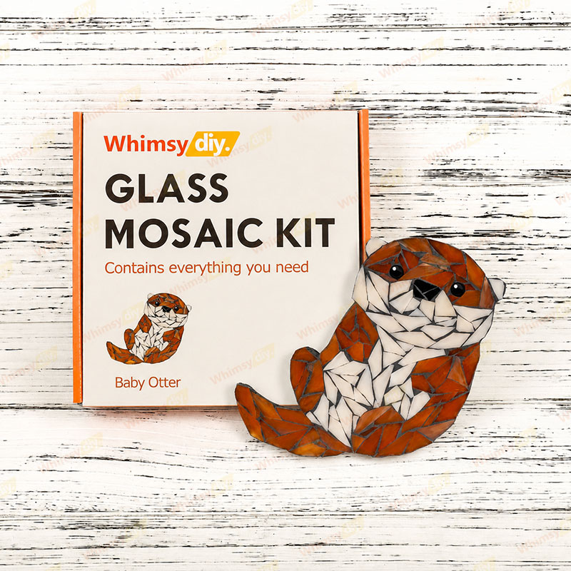 Whimsy DIY Baby Otter Glass Mosaic Kit Puzzles