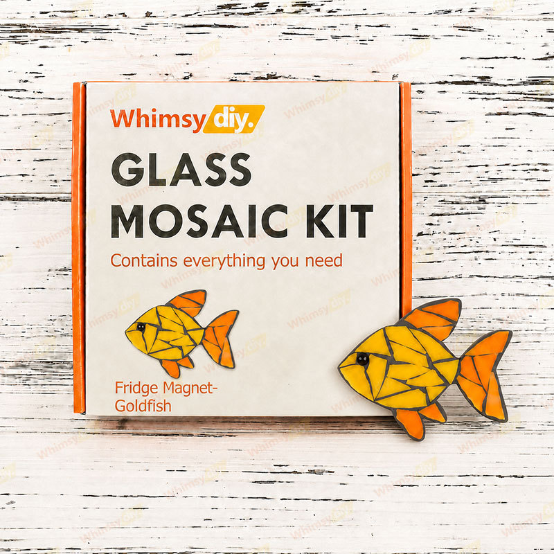 Whimsy DIY Fridge Magnet Goldfish Glass Mosaic Kit Puzzles