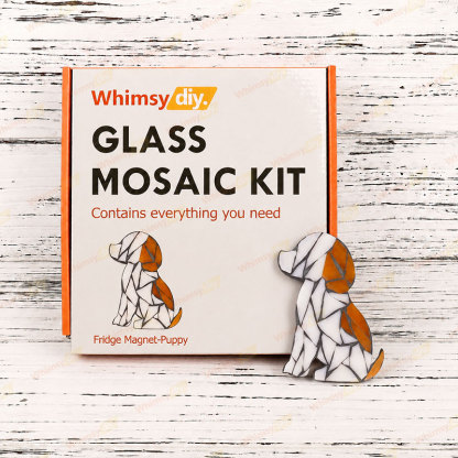 Whimsy DIY Fridge Magnet- Puppy Glass Mosaic Kit Puzzles