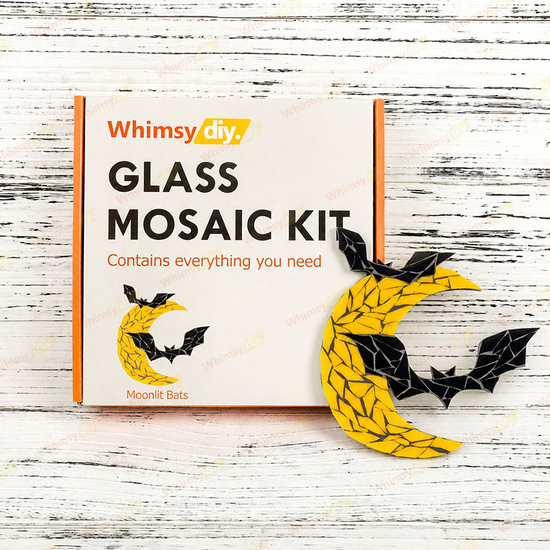 Whimsy DIY Moonlit Bats Glass Mosaic Kit Puzzles