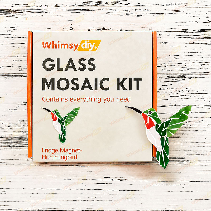 Whimsy DIY Fridge Magnet - Hummingbird Glass Mosaic Kit Puzzles