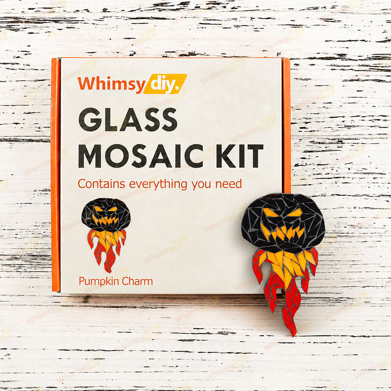 Whimsy DIY Pumpkin Charm Glass Mosaic Kit Puzzles