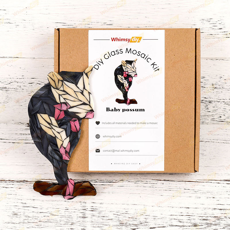 Baby possum Glass Mosaic Kit | DIY Arts & Crafts Kit for Adults
