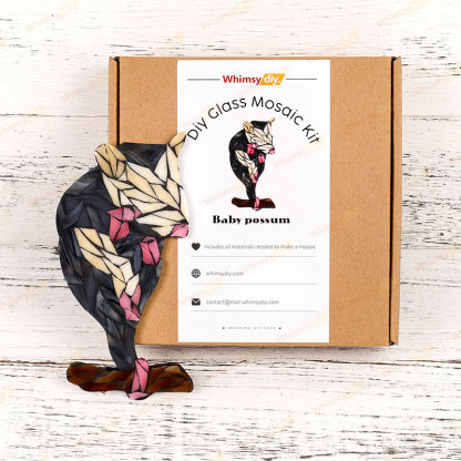 Baby possum Glass Mosaic Kit | DIY Arts & Crafts Kit for Adults