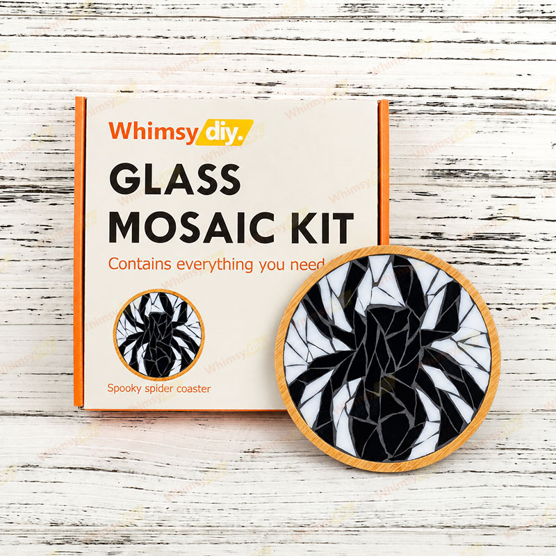 Whimsy DIY Spooky Spider Coaster Glass Mosaic Kit Puzzles