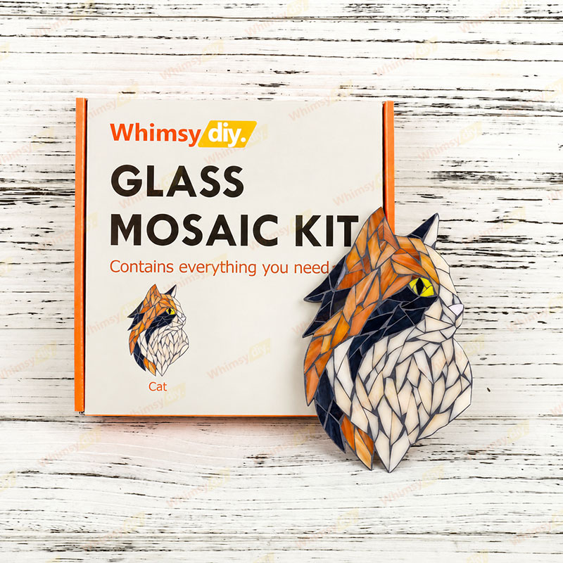 Whimsy DIY Cat Glass Mosaic Kit Puzzles