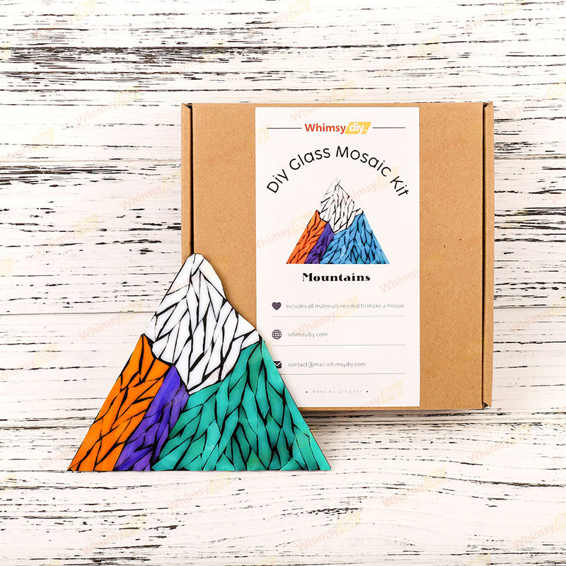 Mountain Range Stained Glass Mosaic Kit - Citrus Orange