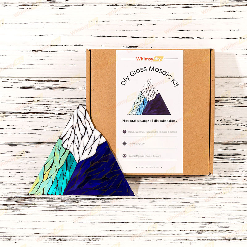 Mountain Stained Glass Mosaic Kit - Blue Illusion