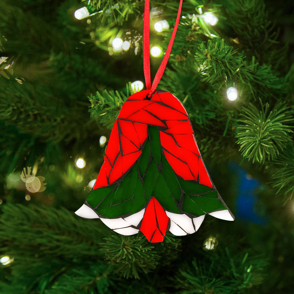 Christmas Bells Ornaments Glass Mosaic Kit-Style 1