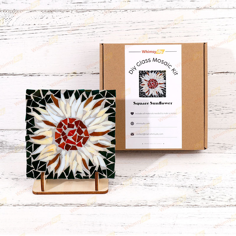 Square Sunflower Glass Mosaic Kit
