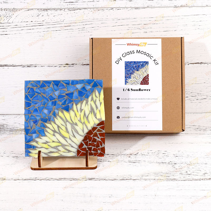 1/4 Sunflower Glass Mosaic Kit