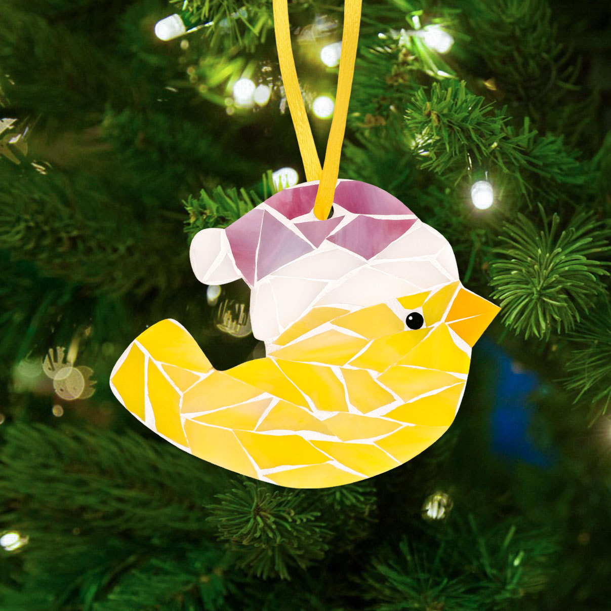 Winter Birds Christmas Ornaments - Style 1 Glass Mosaic Kit