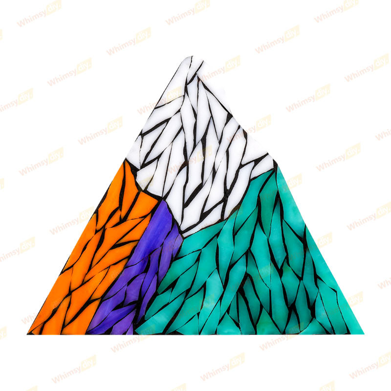 Mountain Range Stained Glass Mosaic Kit - Citrus Orange