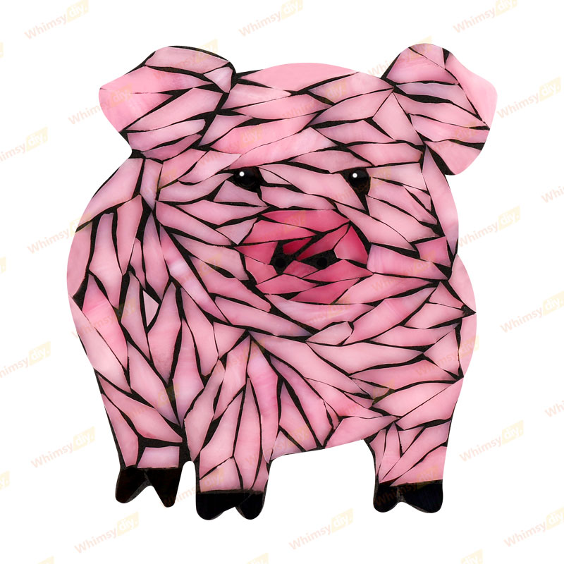 Pig Stained Glass Mosaic Kit