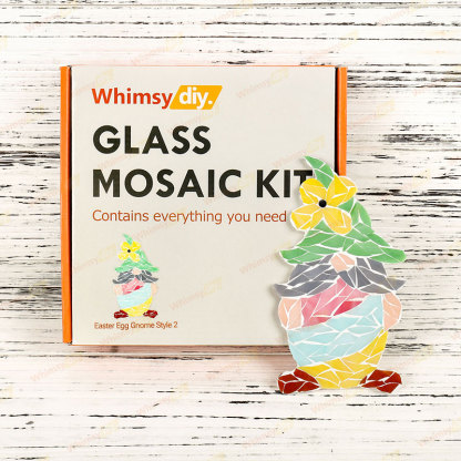 Whimsy DIY Easter Egg Gnome Style 2 Glass Mosaic Kit Puzzles