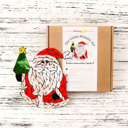 Santa Suncatcher Style 2 Glass Mosaic Kit