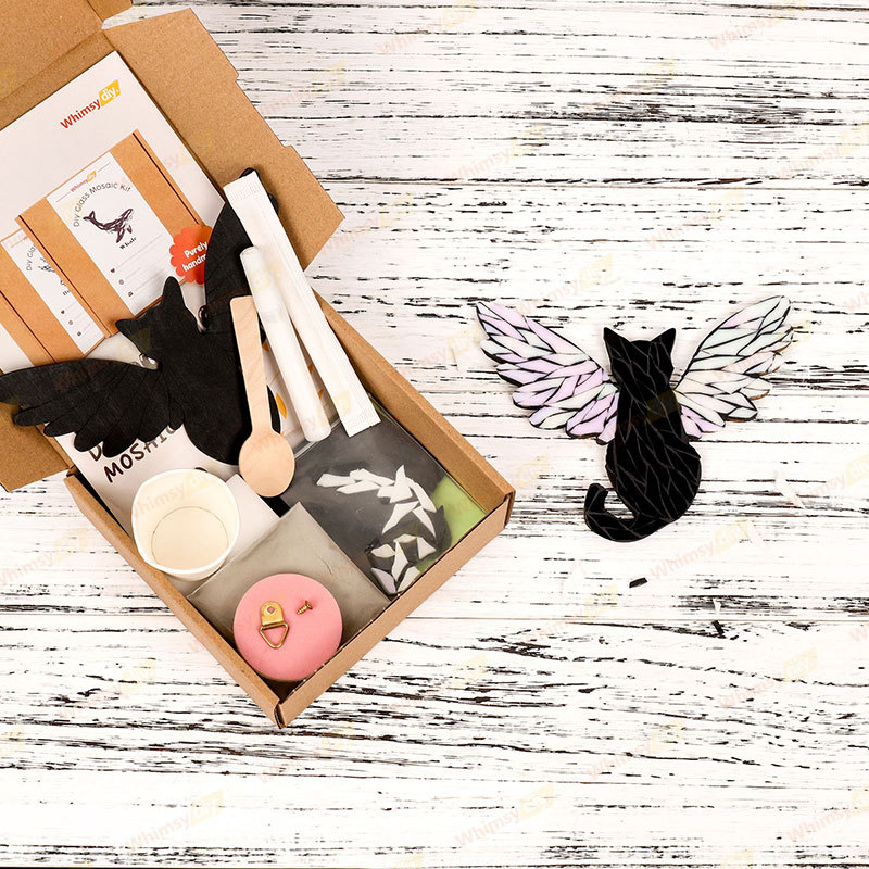 Flying Cat Stained Glass Mosaic Kit