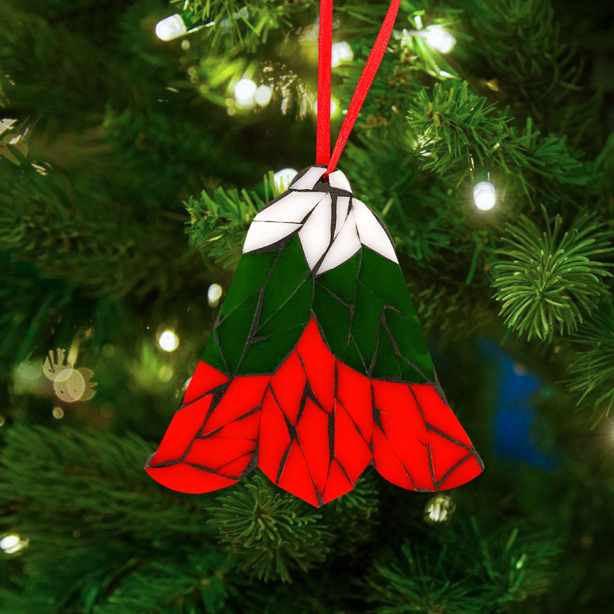 Christmas Bells Ornaments Glass Mosaic Kit-Style 2