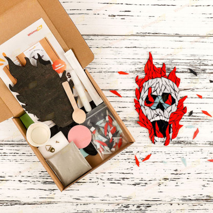 Flame Skull Glass Mosaic Kit