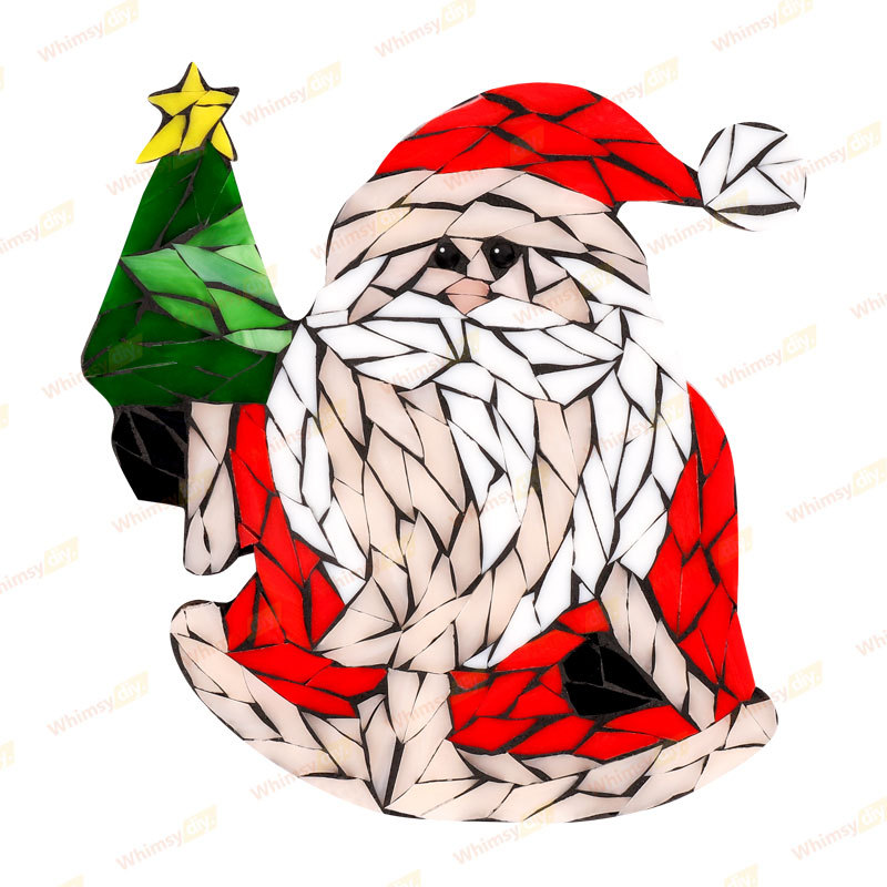 Santa Suncatcher Style 2 Glass Mosaic Kit