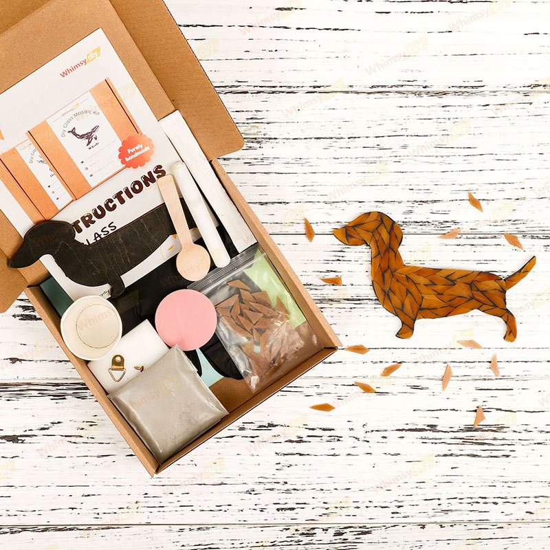 Dachshund Style 2 Glass Mosaic Kit-Ships on 8/10