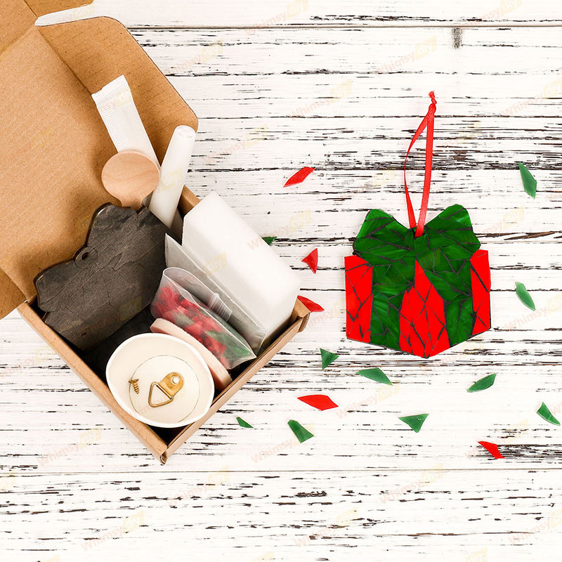 Gift Box Christmas Ornaments Glass Mosaic Kit