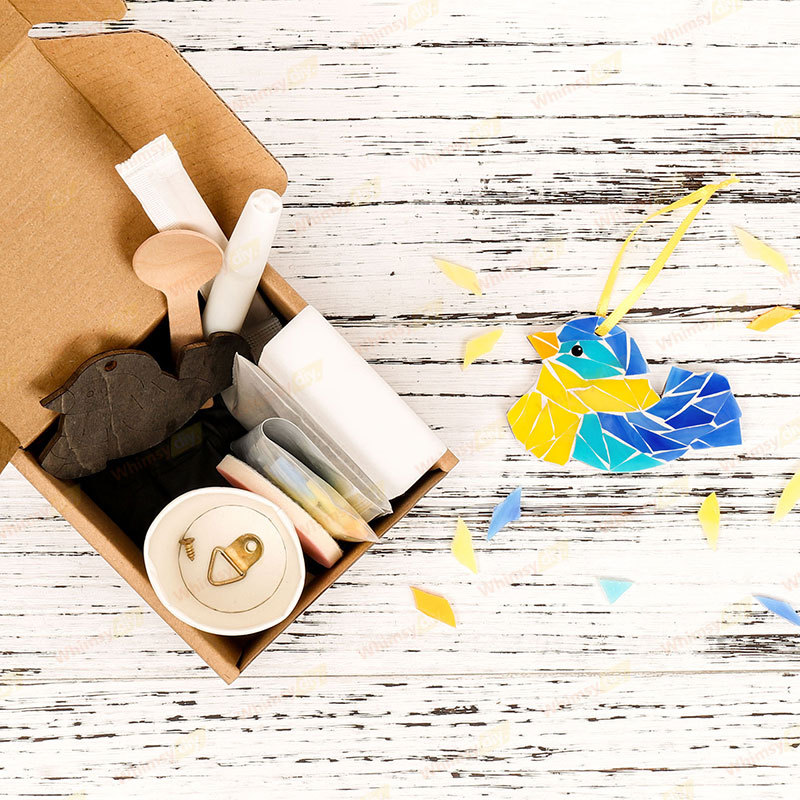 Cowl Bird Christmas Ornaments Glass Mosaic Kit