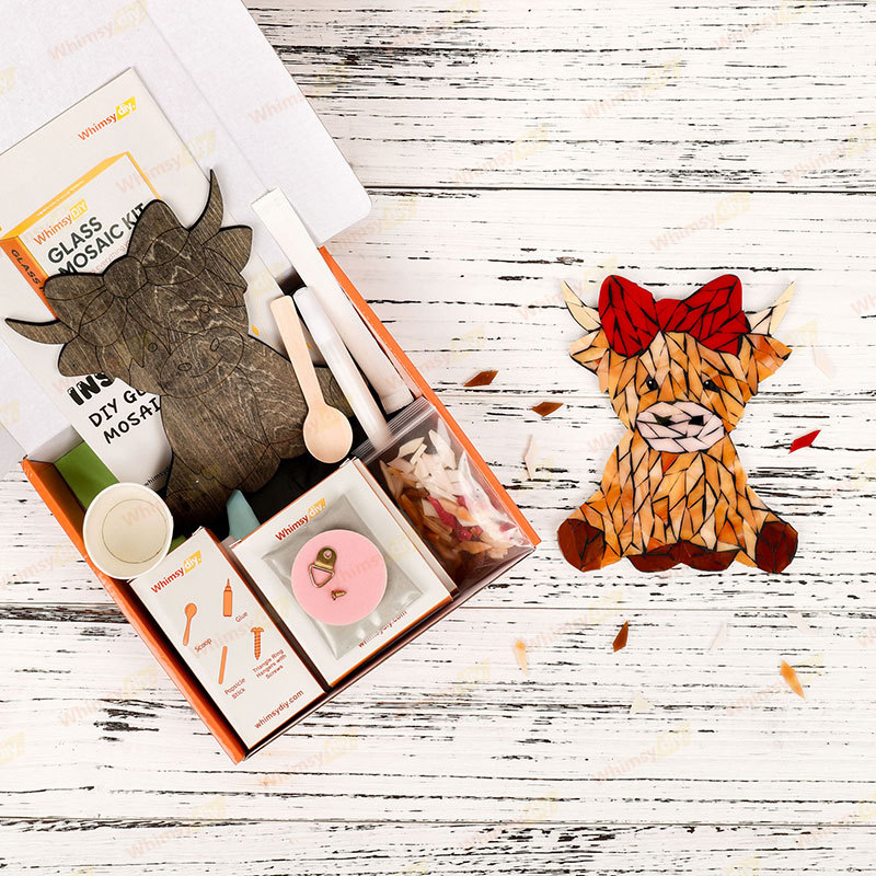 Cute Highland Cow Glass Mosaic Kit