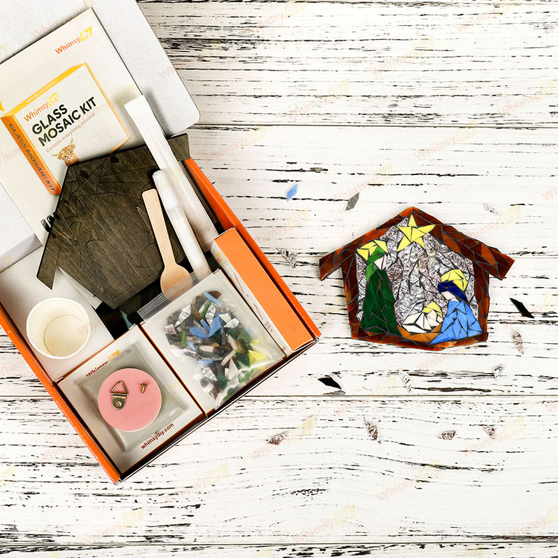 Whimsy DIY Simple Nativity Glass Mosaic Kit Puzzles
