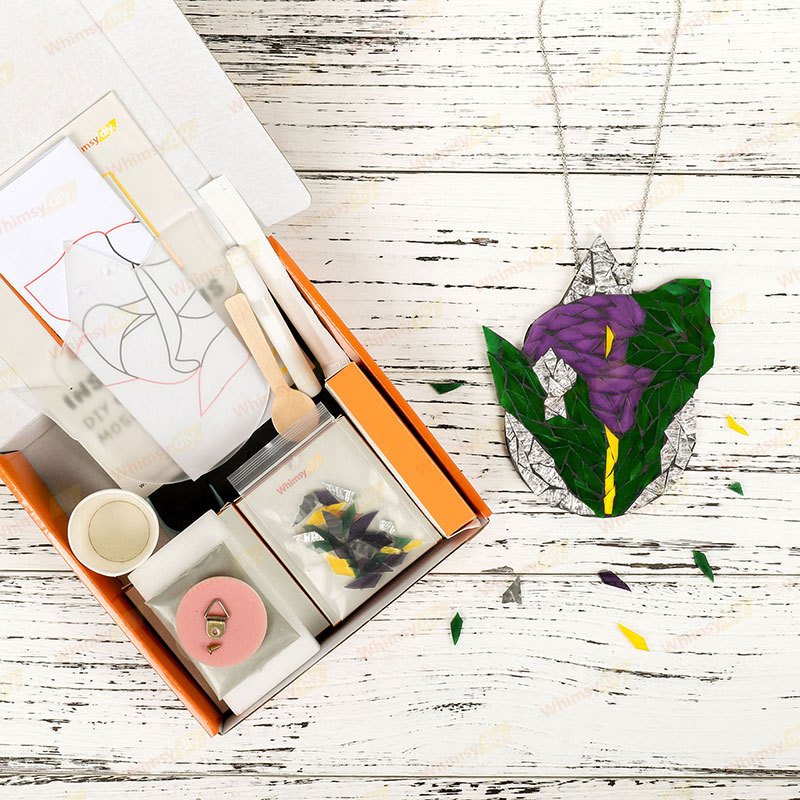 Whimsy DIY Calla Lily Teardrop Glass Mosaic Kit Puzzles