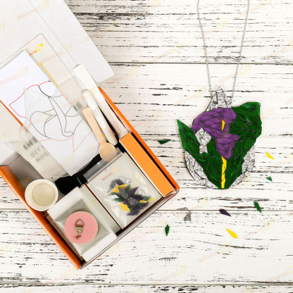 Whimsy DIY Calla Lily Teardrop Glass Mosaic Kit Puzzles
