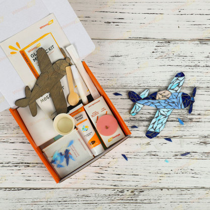 Whimsy DIY  Airplane Glass Mosaic Kit Puzzles