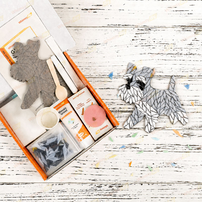 Whimsy DIY Schnauzer Glass Mosaic Kit Puzzles