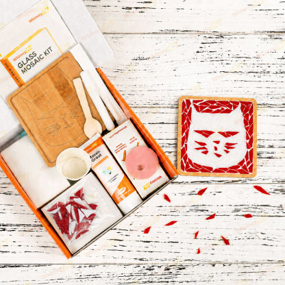 Whimsy DIY cat Coaster Glass Mosaic Kit Puzzles