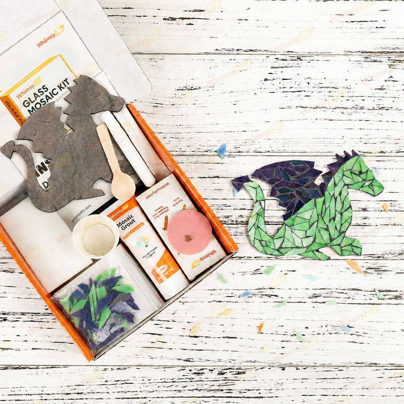 Whimsy DIY little Dragon Glass Mosaic Kit Puzzles