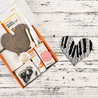 Whimsy DIY Piano Keys Heart Glass Mosaic Kit Puzzles