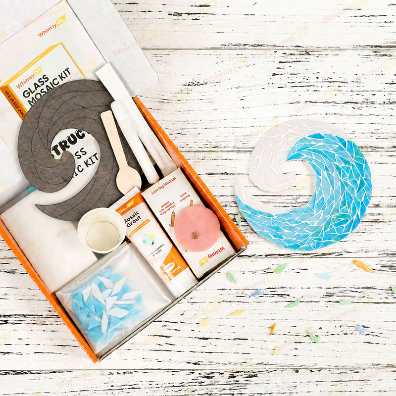 Whimsy DIY Ocean Wave Glass Mosaic Kit Puzzles