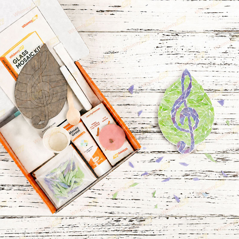 Whimsy DIY Treble Clef Teardrop Glass Mosaic Kit Puzzles