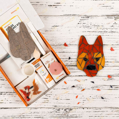 Whimsy DIY Fridge Magnet- German Shepherd Dog Glass Mosaic Kit Puzzles