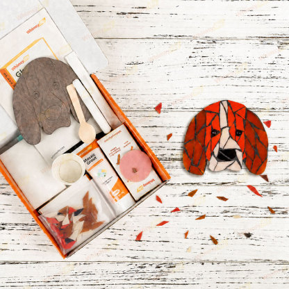 Whimsy DIY Fridge Magnet- Beagle Glass Mosaic Kit Puzzles