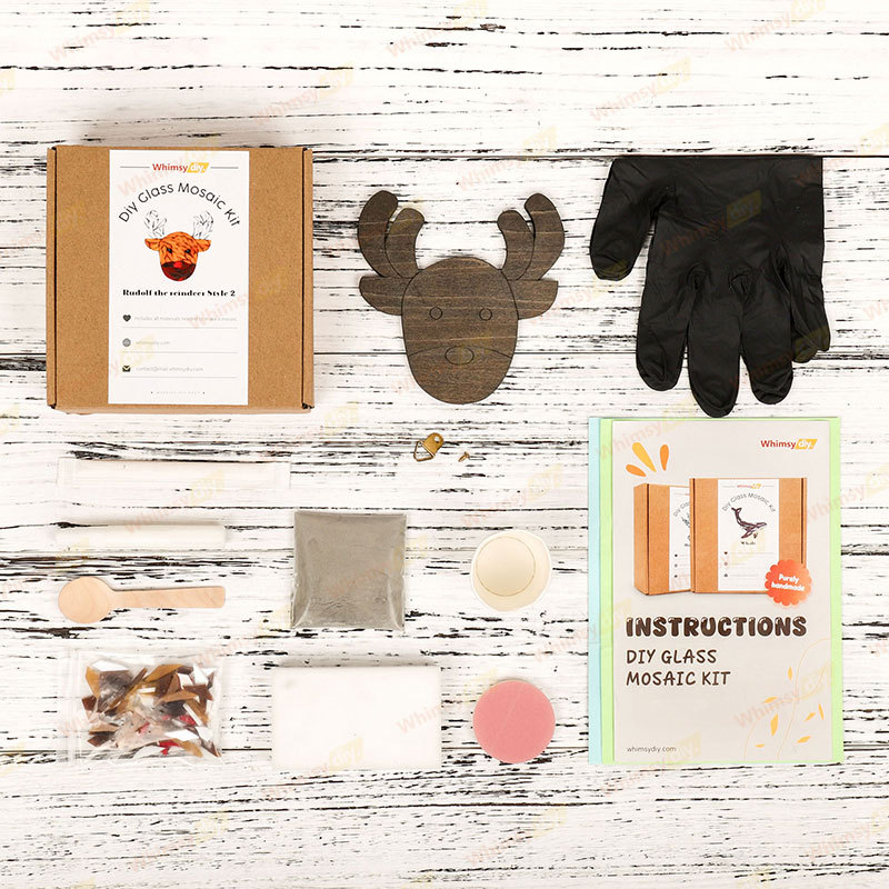 Rudolf The Reindeer Style-2 Glass Mosaic Kit-Ships on 8/10