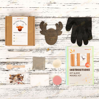 Rudolf The Reindeer Style-2 Glass Mosaic Kit-Ships on 8/10