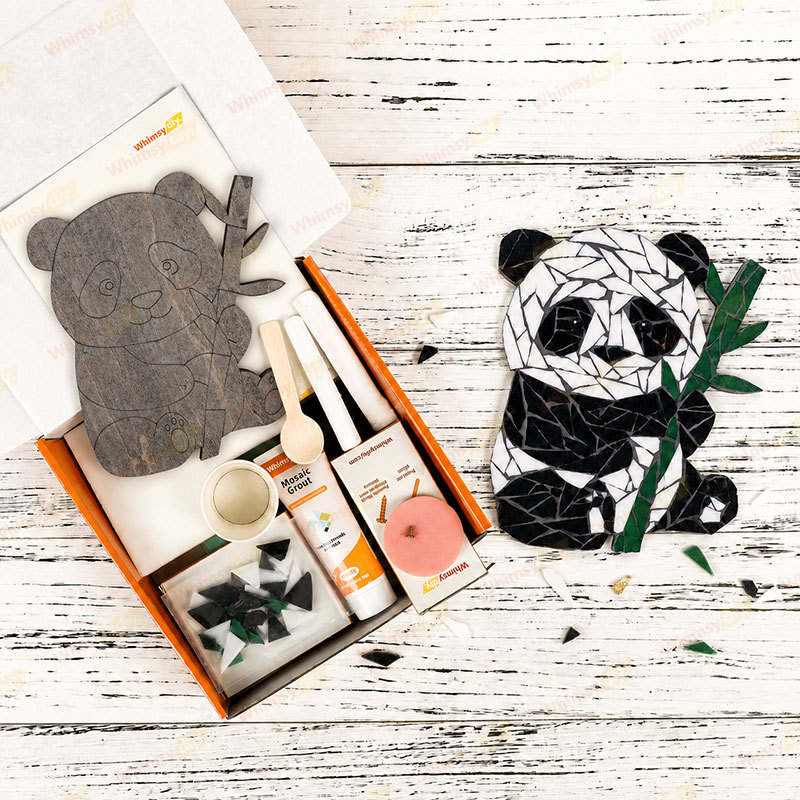 Whimsy DIY Panda Glass Mosaic Kit Puzzles