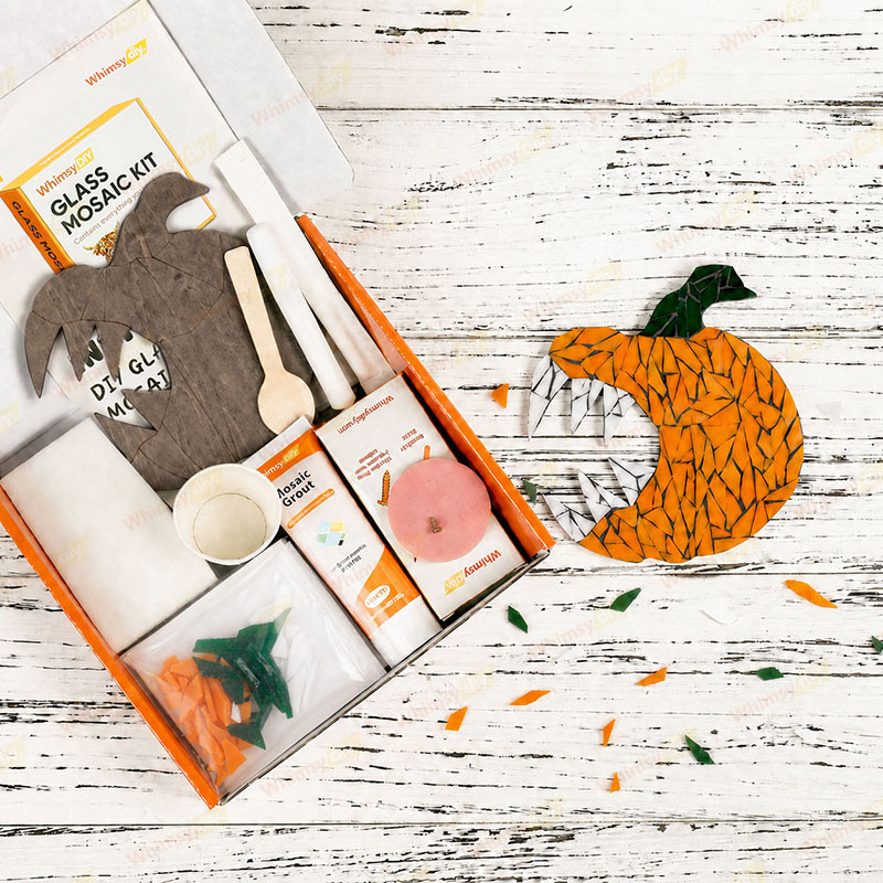 Whimsy DIY Pumpkin Glass Mosaic Kit Puzzles