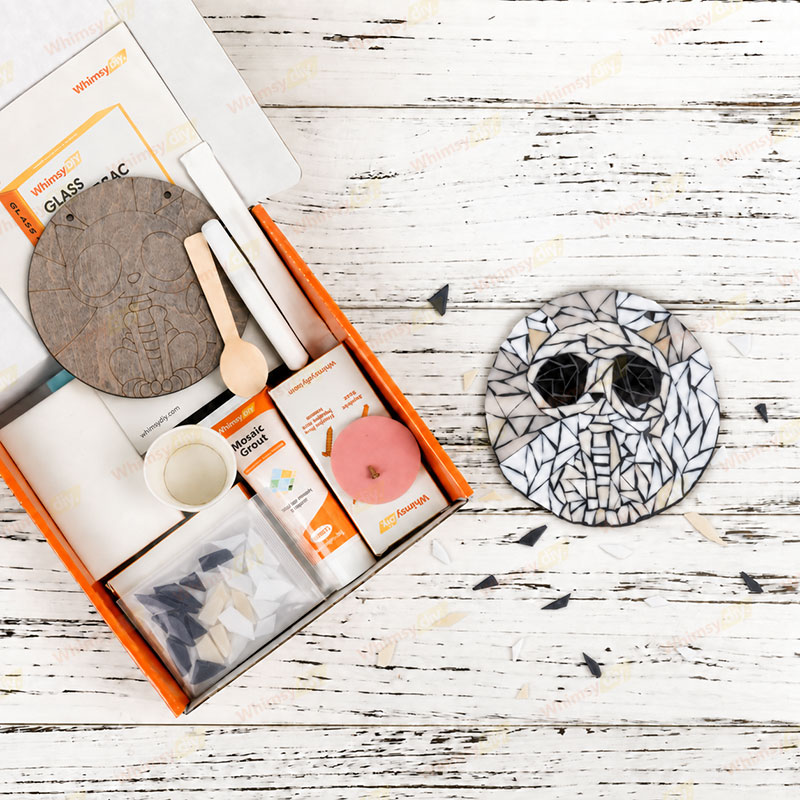 Whimsy DIY Cat skeleton Glass Mosaic Kit Puzzles