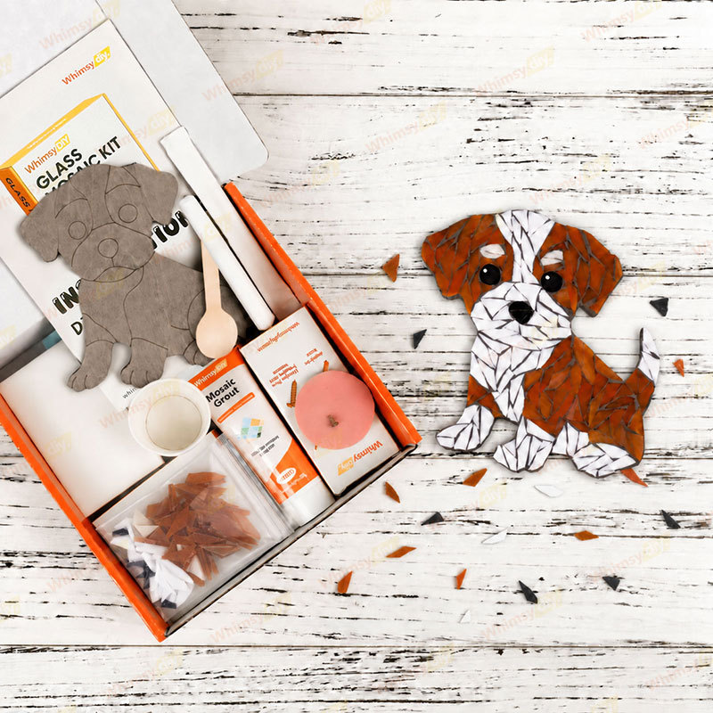 Whimsy DIY Puppy Dog Glass Mosaic Kit Puzzles