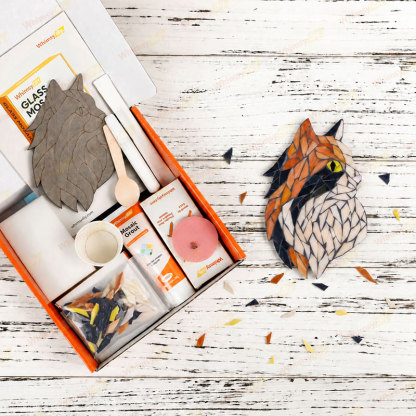 Whimsy DIY Cat Glass Mosaic Kit Puzzles